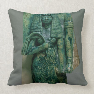 Statuette of Queen Tiye, wife of Amenophis III, Ne Throw Pillow