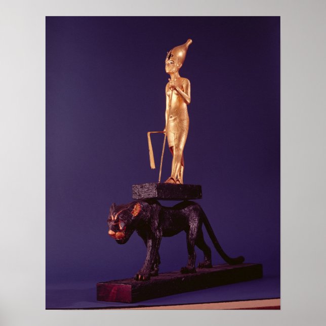 Statuette of the king upon a leopard poster (Front)