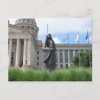 Status At Oklahoma State Capital Postcard