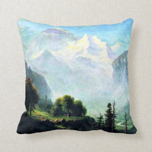 Staubbach Falls near Lauterbrunnen Switzerland Throw Pillow
