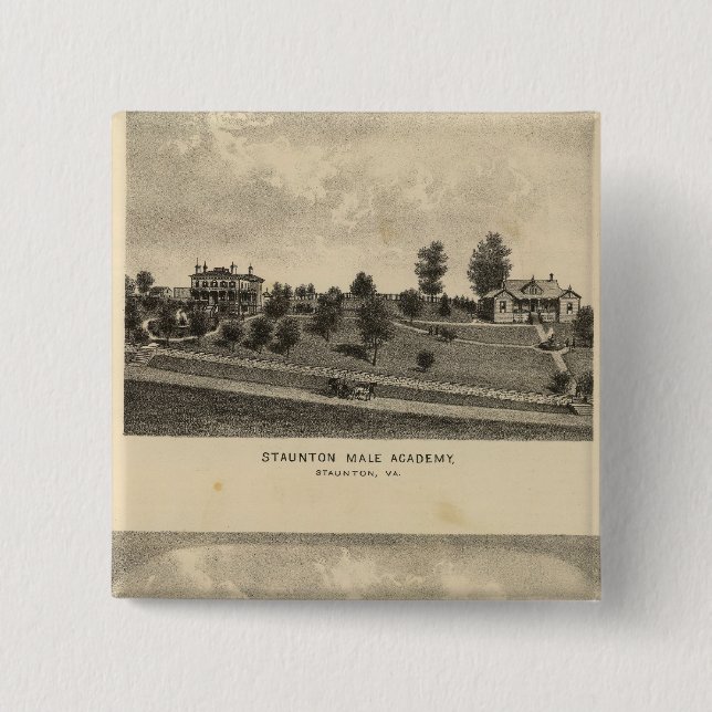 Staunton Male Academy 2 Inch Square Button (Front)