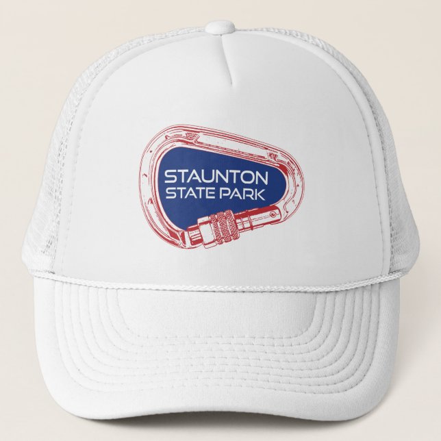Staunton State Park Colorado Climbing Carabiner Trucker Hat (Front)