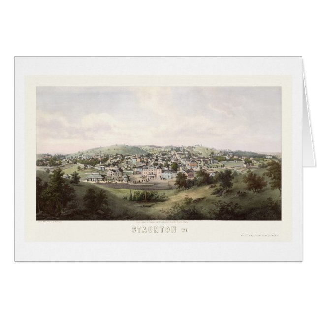 Staunton, VA Panoramic Map - 1857 (Front Horizontal)