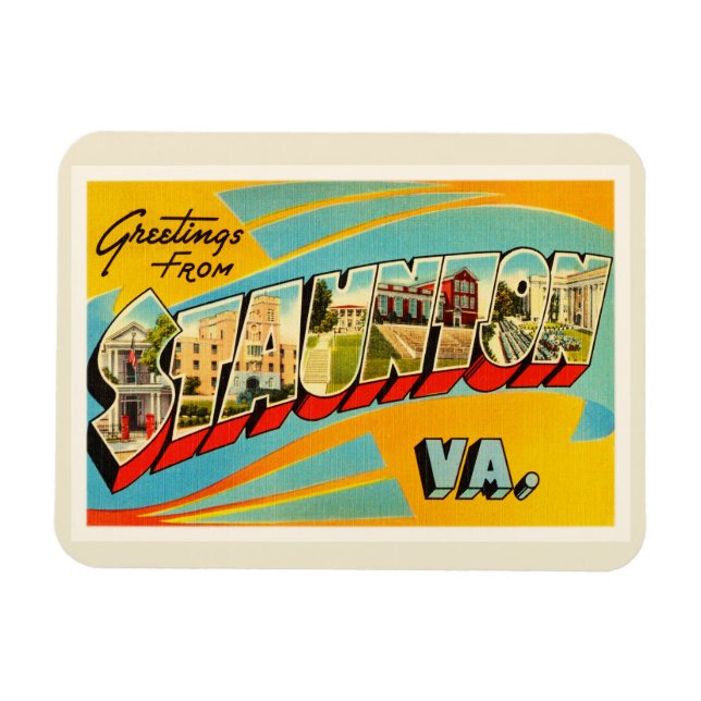 Staunton Virginia VA Old Vintage Travel Postcard- Magnet (Horizontal)