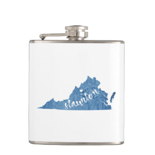 Staunton Virginia Wood Grain Hip Flask