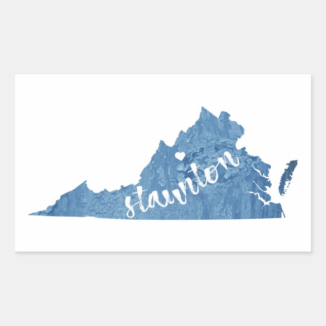 Staunton Virginia Wood Grain Sticker (Front)