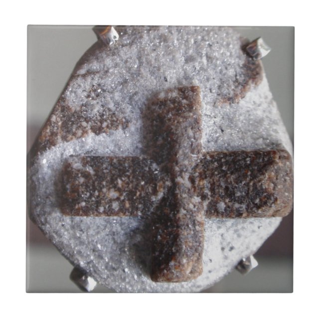 Staurolite , perfect crystal intersection tile (Front)