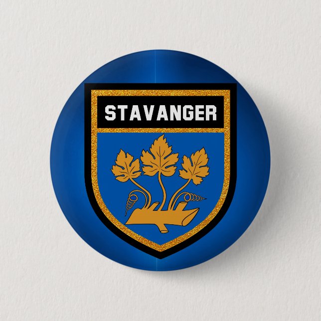 Stavanger  Flag 2 Inch Round Button (Front)