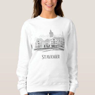 Stavanger Norway Beautiful Streetscape Drawing Swe Sweatshirt