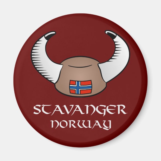 Stavanger Norway Viking Hat Magnet (Front)