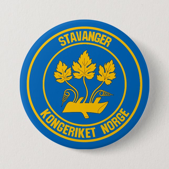 Stavanger Round Emblem 3 Inch Round Button (Front)