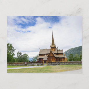 Stave church à Lom, Norvège carte postale