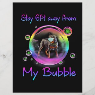 Stay 6ft Away From My Bubble Rottweiler Dog Gift Letterhead