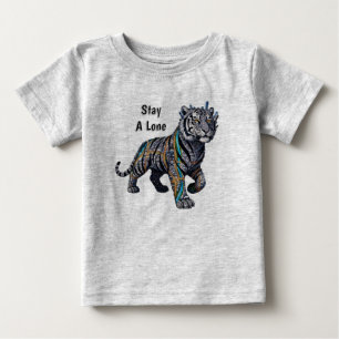 Stay A Lone Ornate Tribal Tiger Grey Baby Tee