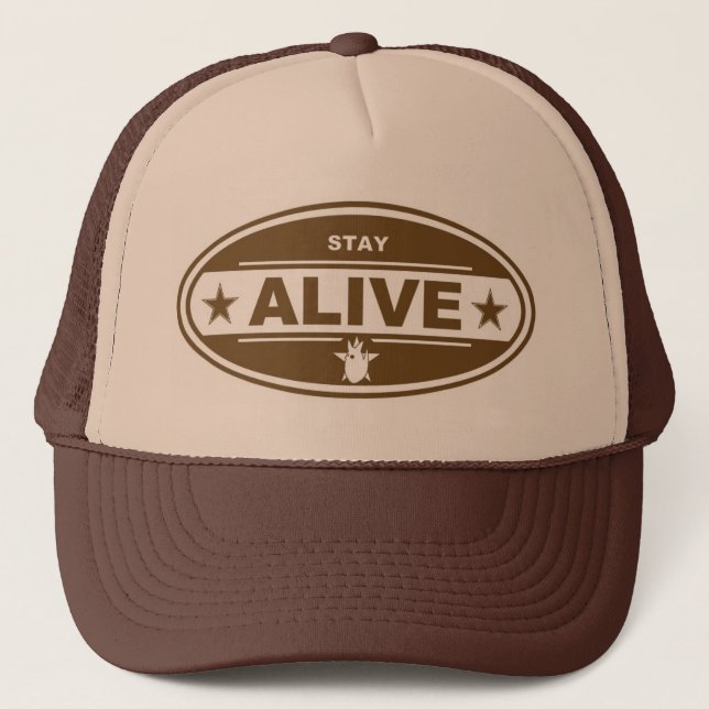 STAY ALIVE BROWN HAT (Front)