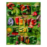 Stay Alive Eat Five Fruit Veg Logo Picture,