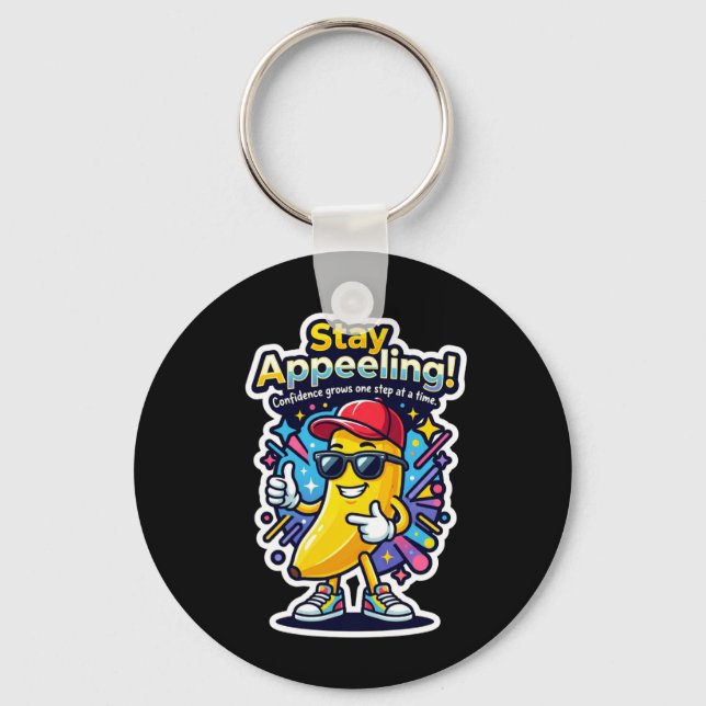 Stay Appeeling! – Cute Banana Confidence Keychain (Front)