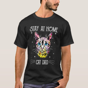Stay at Home Cat Dad Cat Father's Day Kitten Pare T-Shirt
