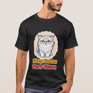 Stay At Home Cat Mom Funny Pet Lover Gift T-Shirt