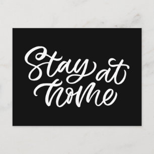 Stay At Home   Fancy Font Postcard
