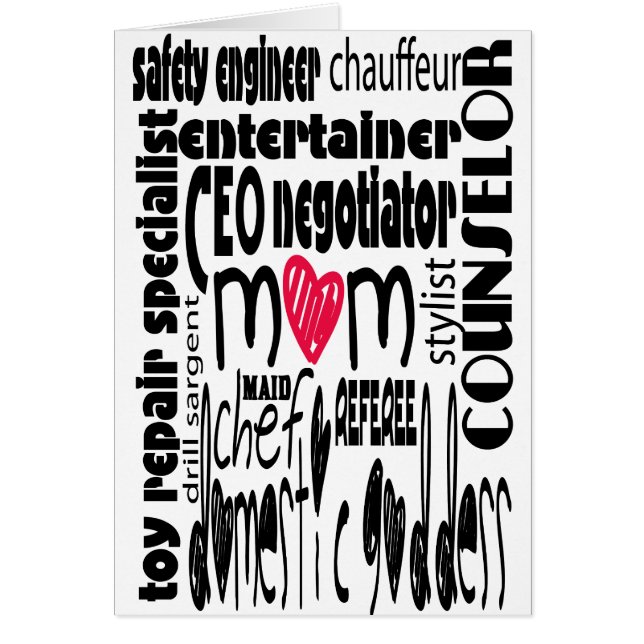 Stay at home Mom, job description (Front)