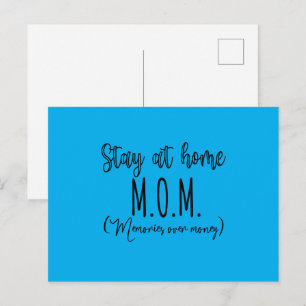 Stay At Home Mom Memories Over Money Postcard