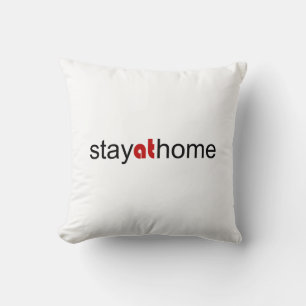 Stay at home throw pillow