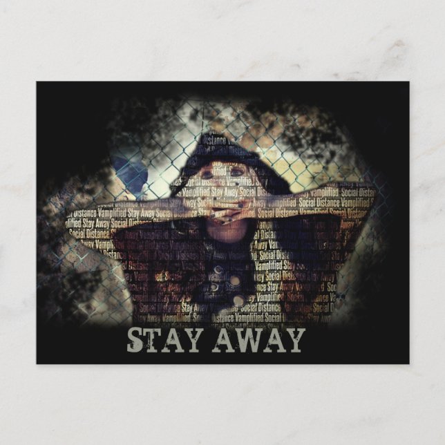STAY AWAY Vamplified Social Distance Postcard (Front)