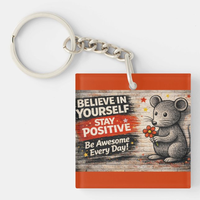 Stay Awesome Every Day Keychain (Front)