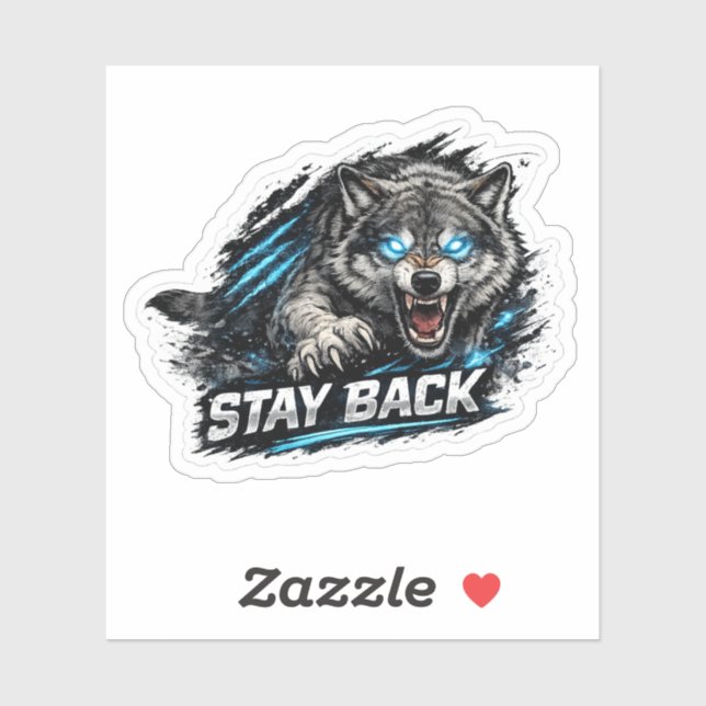 Stay Back Wolf Car Sticker (Sheet)