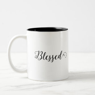 Stay Blessed, Drink Coffee Simple Design  Two-Tone Coffee Mug