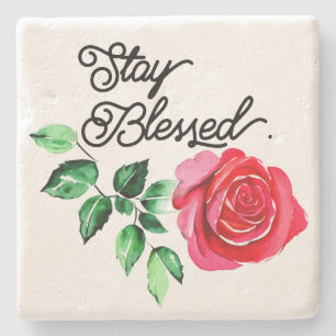 Stay blessed stone coaster