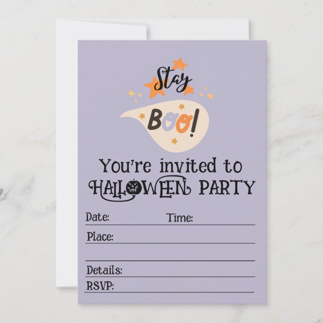 Stay Boo Halloween Party invitation (Front)
