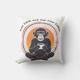 Stay Calm and Sip Your Coffee Design Throw Pillow