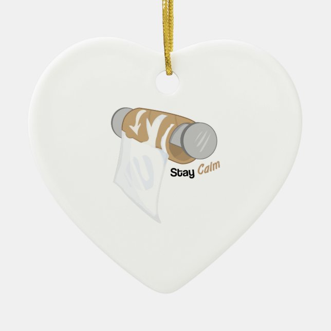 Stay Calm Ceramic Ornament (Front)