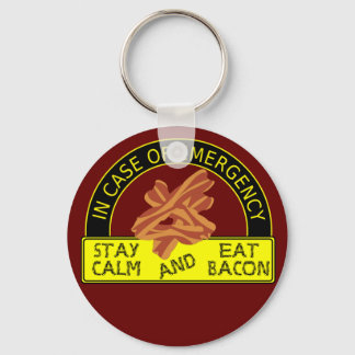 Stay Calm, Eat Bacon Keychain
