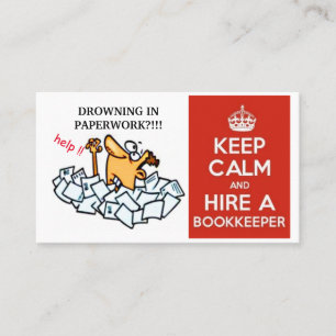 Stay Calm & Hire a Bookkeeper Business Card