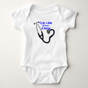 Stay calm my mom's a nurse baby bodysuit