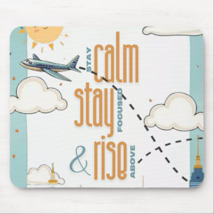 Stay Calm, Stay Focused, and Rise Above Themed Mouse Pad