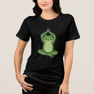 Stay Calm, Stay Froggy – Cute Zen Meditation Frog Tri-Blend Shirt