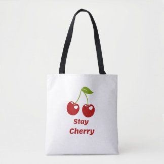 Stay Cherry – White Tote Bag