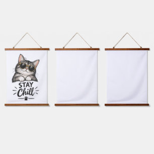 Stay Chill Cat Sunglasses – Cool Cat Lover Design Hanging Tapestry