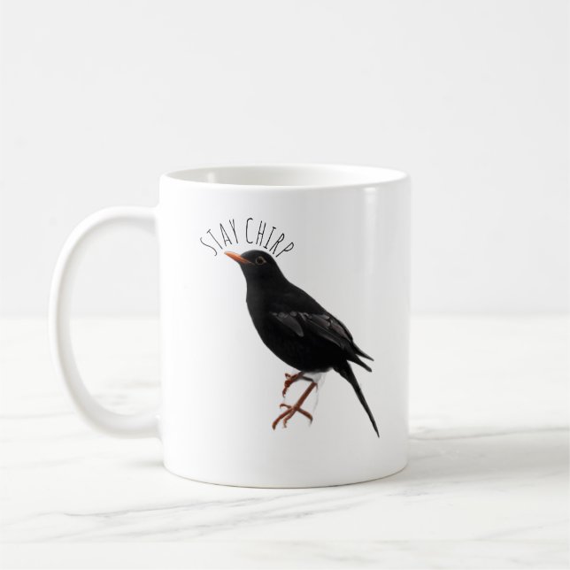 Stay Chirp Minimalist Black Bird CoffeeClassic Mug (Gauche)