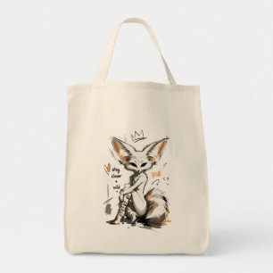 Stay Clever Wild Fennec Fox – Edgy Anthro Fashion Tote Bag