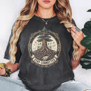Stay Connected Tree Roots Power Emblem T-Shirt