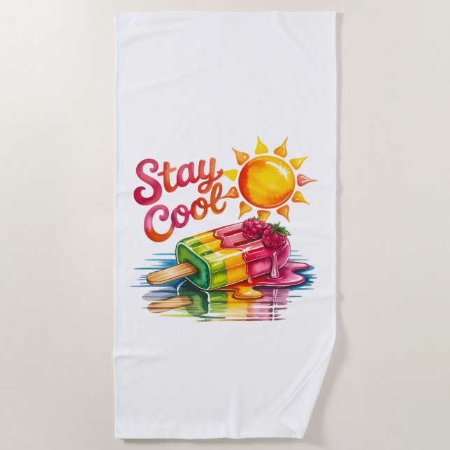 Stay Cool  Beach Towel (Front)