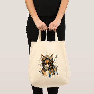 Stay Cool Cat with Sunglasses & Paisley Scarf Tote Bag