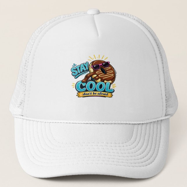 Stay Cool Doughnut Funny caps design  (Front)