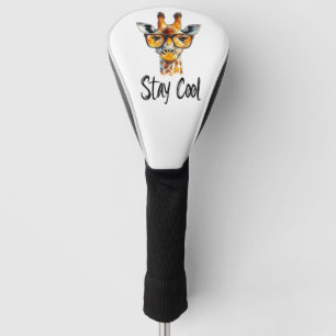 Stay Cool - Giraffe with Sunglasses Illustration Golf Head Cover