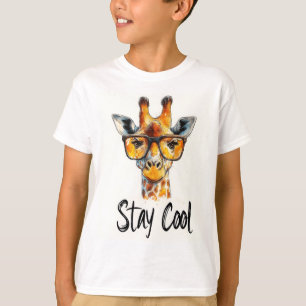 Stay Cool - Giraffe with Sunglasses Illustration T-Shirt